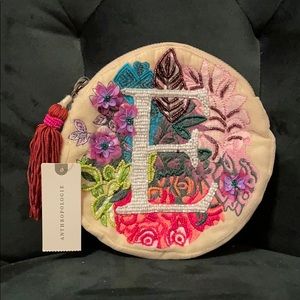 Anthropologie Monogram Crest Pouch E